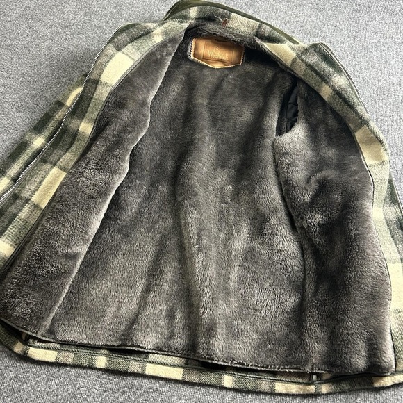 60s Woolrich Wool Sherpa Mackinaw Hunting Cruiser Jacket Plaid Medium - Picture 7 of 7